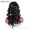 Glamorous malaisien lâche vague cheveux humains dentelle perruque 10-30 pouces réglable avant de lacet perruque péruvienne indienne malaisienne