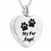 Fashion Heart Pet Pendant Dog Paw Print Cremation Jewelry for Ashes Wearable Urn Necklace Keepsake Memorial Pendant