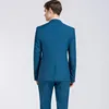 Nouveau Style Bleu Homme Travail Costume Marié Tuxedos Notch Lapel Hommes Costumes D'affaires Vêtements De Mariage (Veste + Pantalon + Gilet + Cravate) D: 266