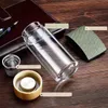 ガラス水ボトル耐熱性丸いオフィスカーカップステンレススチール茶注入器ストレーナーltumblerクリスマスギフト350ml WX9-1182