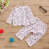 Çocuklar Giysileri Bebek Leopar Baskılı Kazak Giyim Setleri Yaz Kız Uzun Kollu Gömlek Pantolon Suits Bahar Payamas Homewear Sleepsuit AYP639