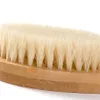 Natuurlijke Lange Houten Handvat Zachte Haardstelling Body Brush Massager Bad Douche Back Spa Scrubber Bath Massage Borstel RRA2144