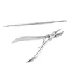 2pcs Stainless Nail Cuticle Scissor & Ingrowing Toenail Cleaner Finger and Toe Nail Clippers Nipper Manicure Pedicure Tool