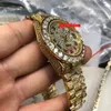 Pregiati orologi con diamanti da uomo in oro, acciaio inossidabile, diamanti, orologio alla moda, display con calendario, orologio meccanico completamente automatico