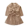 Barn Trench Coats Girls Lång Mode Barn Outwear Höstkläder Tjejrock A7662