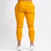 Calças masculinas ginásio pista homens corredores sweatpants amarelo verão maciço fitness preto sportswear calças esporte1