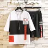 Streetwear 2 stücke set männer Kurzarm Shorts Zwei-stück Anzug Männlichen Sommer Student Jugend Hip Hop Sport Stil von Alle Passenden