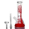 11 tum rött träd unikt glas bongs glas vatten bongs rörbägare rak bong vattenpipa med isfångare downstem 14mm skål gratis gåva