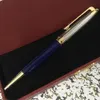 Luxury pen famous blue and silver ballpoint pen fasion Collection brand writing supplier ballpoint pen or gift box