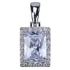 Rubis Diamant Collier Pendentif Glacé Plein Zircon Or Argent Plaqué Hommes Hip Hop Bijoux Cadeau