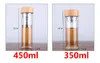 Bambu lock glasflaska filter vakuum Anti-scald utomhus förseglad läckagesäker bärbar dubbelskikt japansk kaffekopp fri frakt
