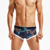 Men's Swimwear 2022 Men Tropical Plants Print Swim Shorts Gay Bikini Swimwear Man Low Rise Slip Swimsuit Sunga Briefs Bath Suit XXL