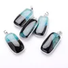 Wholesale Natural stone square agate pendant for jewelry diy fashion lady gemstone sweater chain free shipping STXL041