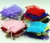 7*9cm Jewelry Bags MIXED Organza Jewelry Wedding Party favor Xmas Gift Bags Purple Blue Pink Yellow Black With Drawstring GB1505