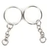 Mode-couleur 25 mm Porte-clés anneau fendu avec chaîne courte Porte-clés Femmes Hommes Diy Porte-clés Accessoires 200pcs