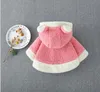 coat bebés roupa menina solto com capuz Manto Outono lã de cordeiro do bebê Manto Crianças Plush Poncho Outwear 4 Designs 1-4T LY13