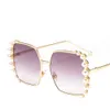 Wholesale-New Fashion Designer Women Brand Large Frame Ultraviolet-proof Pearl Sunglasses Pearls Sea Beach Sand-proof Sunglass wholesale