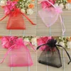 50Pcs Drawable Organza Contenitore di regalo di nozze Imballaggio di gioielli Sacchetti regalo Sacchetto di caramelle Mini Borsa di cioccolato 7cm * 9cm / 9cm * 12cm