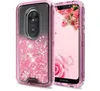 Paillettes 3D double couche Quicksand Bling Sparkle Cover antichoc pare-chocs anti-chute PC cadre TPU arrière pour LG K40/Stylo5/Stylo4/Aristo2/Aristo3