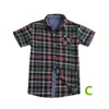 Summer kids boys plaid shirts short sleeves uniforms 7 colors checks big teens school classic tops clothes gentleman suit kid clothing