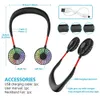 Portable Neckband fan USB Charging Hand Free Personal mini neckFan 3 Speeds Adjustable LED Light for Sports Travel Outdoor office