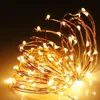 Christmas Solar String Lights 33/66FT 100/200LED Copper Wire Lights 8 Modes Fairy Waterproof Outdoor String Lights for Patio Garden Gate