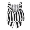 Designer kids clothes Summer Baby Girls Outfits Girls Sets Plaid Clothing Shoulder-straps Bow Stripe Top Long Pants Child Outfits