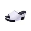 2019 Summer Sloped Thick-Bottom Fish Toe Woman Slippers Elegant 9CM High Heel Sandals Wedge Platform Slippers Women Outdoor Comfy Shoes