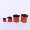 Multisize Double Color Flower Pots Plastic Red Black Nursery Transplant Basin Unbreakable Flowerpot Home Planters Garden Supplies9306535