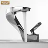 Xoxo Basin Faucet Cold and Waterfall Contemporary Chrome mässing Badrum Basin Sänkblandare Däck monterat Waterfall Tap 210456343388