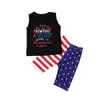 Independence Day Newborn Boys Clothing Sets Baby Round Neck Pullover Sleeveless Vest + Striped Star Print Shorts 2pc/sets Outfits M1929