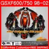 Body For SUZUKI Scorpion black KATANA GSX600F GSXF750 1998 1999 2000 2001 2002 2HC60 GSXF 750 600 GSX750F GSXF600 98 99 00 01 02 Fairing kit