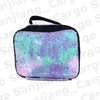 Mermaid Sequined Lunch Bags Rainbow Sequin Handbag Double Layers Insulation Insulated Cooler Bag Hand Tote Picnic Food Storage Box E31202