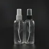 Garrafas de spray de plástico refiláveis ​​vazias com atomizador de perfume 30-150 ml recipiente de perfume transparente
