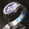 Relojes de pulsera para hombre al aire libre Navitimer 46MM Cronógrafo Cuarzo Acero inoxidable Dial azul Deporte Floding Broche Reloj para hombre Relojes