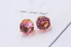 Stud Earrings Round Designer 18K Gold Silver Plated Studded Candy Crystals CZ Diamond Stud Earring For Women Earings Zircon Ear Sude WCW143