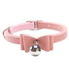 Cats Bell Leather Bowknot Adjustable Kitten Puppy Pet Collars Pet Accessories