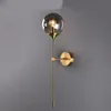 Modern E14 Glass Wall Lamp Gold Led Wall Light Fixtures for Home Decor Bedroom Bathroom Mirror Lights Nordic Indoor Luminaire