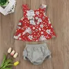 Blomma nyfödda baby tjejer outfit kläder väst toppar t-shirt tutu shorts byxor uppsättning toddler spädbarn flicka blomma härlig mjuk kläder