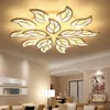 modern led ceiling lights Leaf shape For living room study room bedroom home decoration lamp fixtures with APP remote