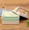 Ortable Lunch Bento Boxes Lekvrije Rijst Husk Materiaal Voedsel Container Opbergdoos Microgolf Verwarmd Servies Set JXW277