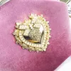 Female Velvet Pearl Handbag Shoulder Cross-body Bags Vintage Velour Heart Design Evening Bag Wedding Party Bride Clutch Bag Purse2290