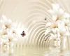 Niestandardowe zdjęcie 3d tapeta do salonu Sypialnia TV Tło Rozszerzanie przestrzeni delikatnych kwiatów Butterfly Lake