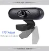 Full HD 1080p webbkamera USB-datorkamera med mikrofonförare-fri video för onlineundervisning Live Broadcast