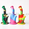 New Design 8.5inches Silicone Water Pipe Hookahs Recycler Bubbler unbreakabale silicone bongs with 4mm quartz banger Dab Rigs Oil