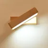 Nordic rotatable living room study creative personality aisle corridor light solid wood bedroom bedside wall lamp bathroom light