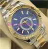 럭셔리 시계 4 스타일 326933 Sky Dweller GMT 작업 스틸 18K 골드 40mm 시계 시계 326938 326935 자동 패션 남성 시계 손목