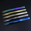 100% Genunie VETUS MCS-15/12 series Rainbow Tweezers False Eyelash Extension Tweezer Stainless Steel Colorful Tweezers