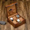 Boîte de montres en bois rétro avec porte-clés Boîte de porte-greffe pour les montres Men Recanglesquare Jewelry Organisateur 6 Grids Organizer1105091