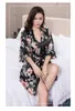 2020 Dames Pyjama Sets Slaap Comfort Satijnen Nachtkleding Kant Zijde 5 Stuks Camisole + Robe + Broek Pyjama Femme Home Pak